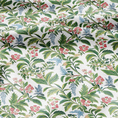 100% LINEN Fabric tropical flower print linen - floral fabric for upholstery home decor dress making 2354