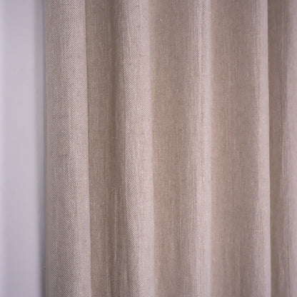 Twill oatmeal linen curtain - grommet header