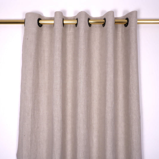 Twill oatmeal linen curtain - grommet header