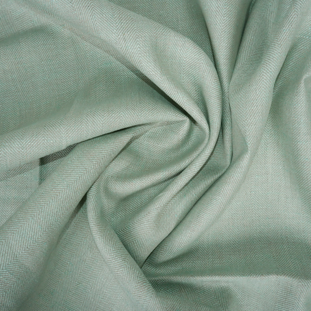 Herringbone - mint&natural - Heavy linen fabric - T016H