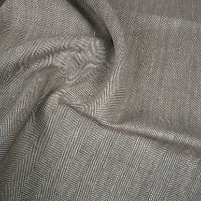 Herringbone - Grey&natural - Heavy linen fabric - T017H