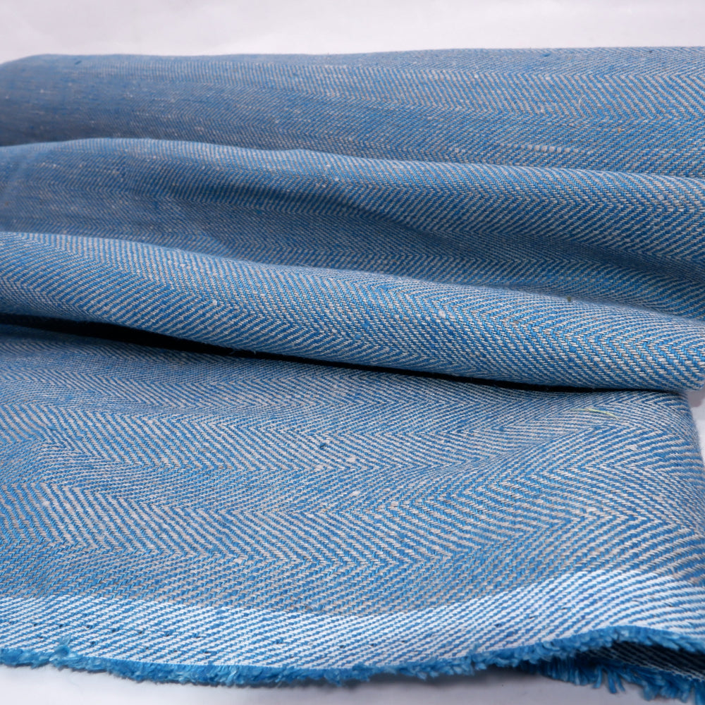 Herringbone - Burgundy&natural - Heavy linen fabric - T018H