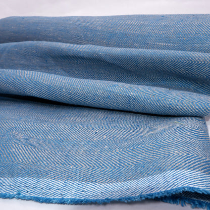 Herringbone - Burgundy&natural - Heavy linen fabric - T018H