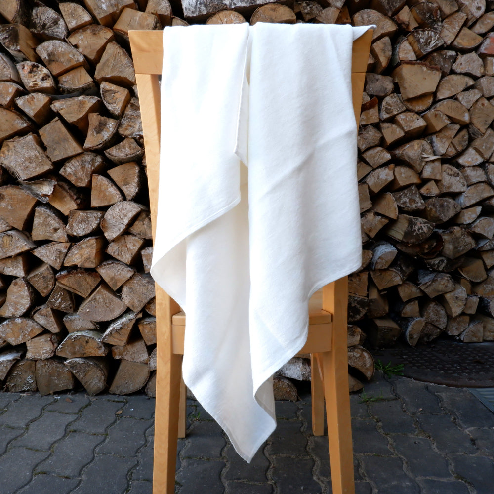 Herringbone Blue - linen blanket