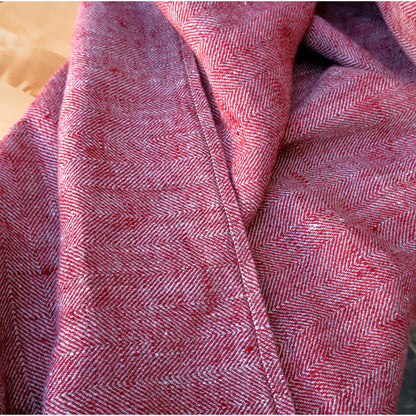 Herringbone Burgundy - linen blanket