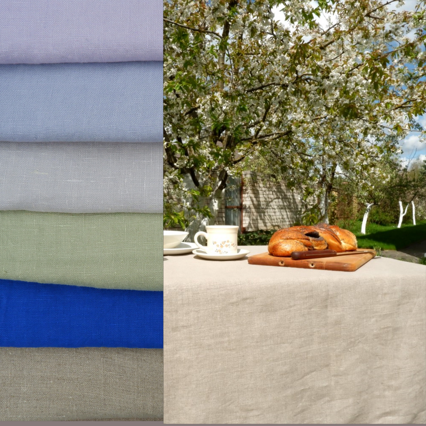 Linen tablecloth - solid color