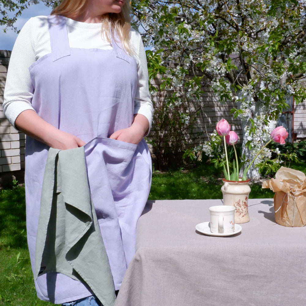 Vivid blue - linen pinafore  apron