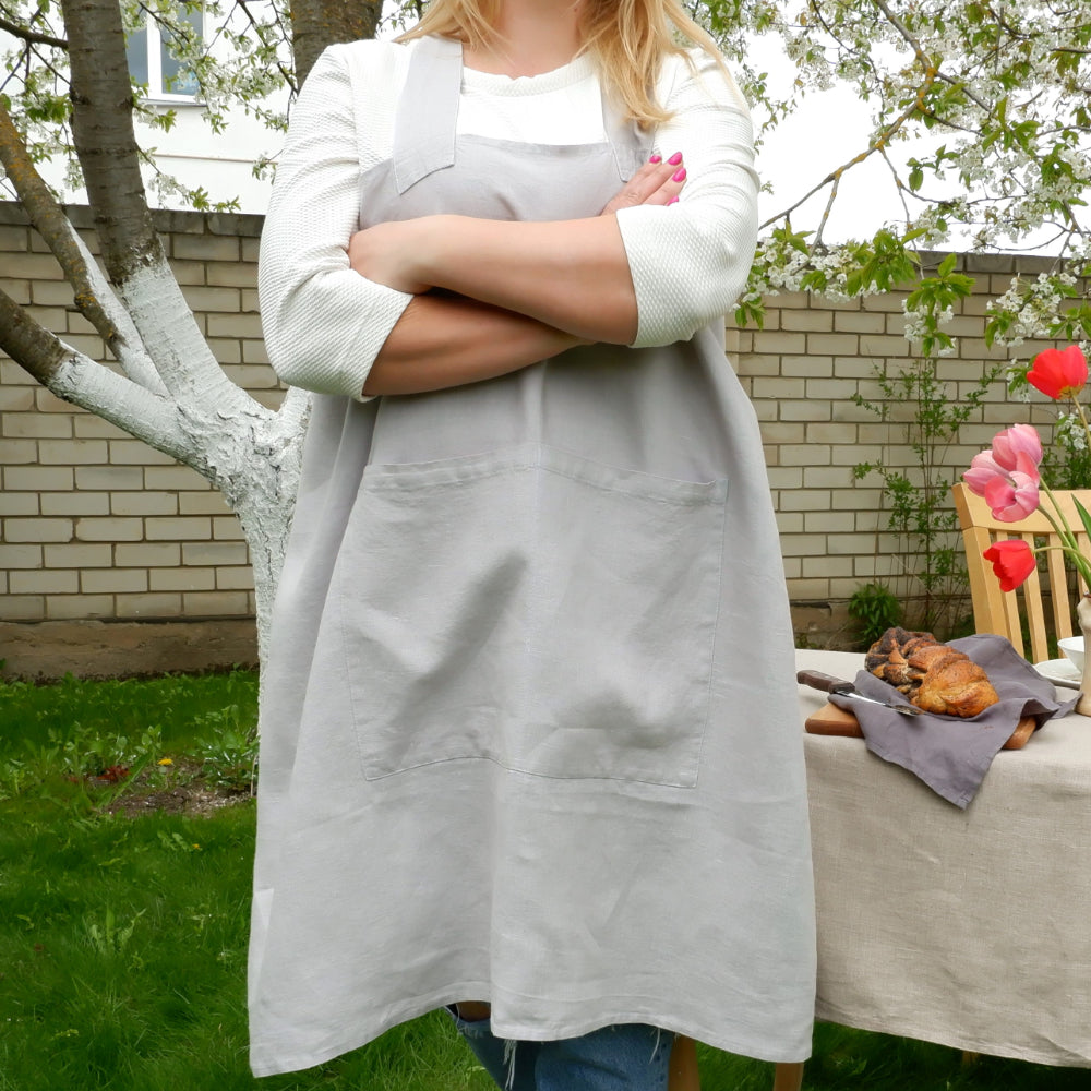 Vivid blue - linen pinafore  apron