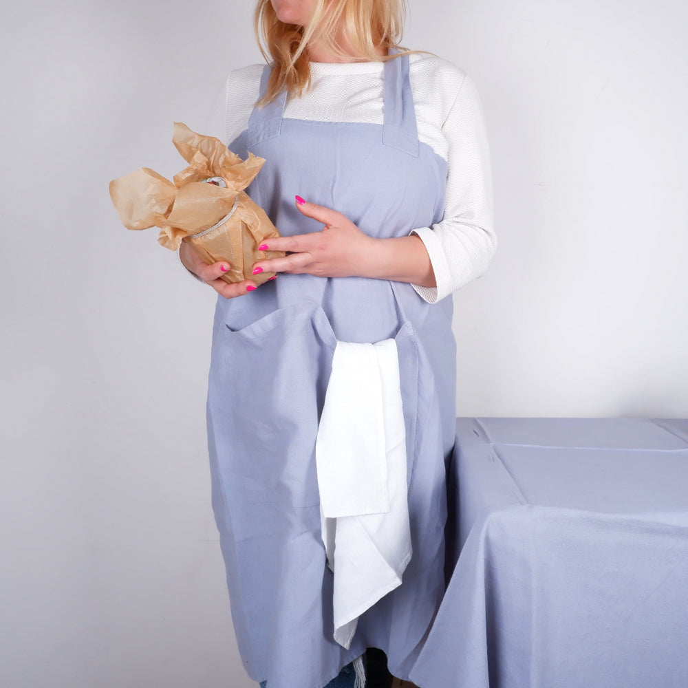Vivid blue - linen pinafore  apron