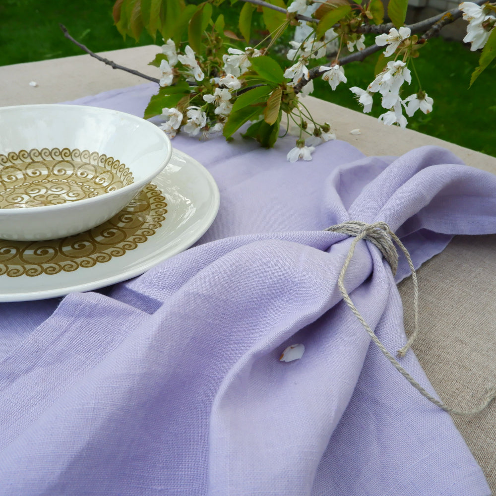 Pale green - linen napkin - solid color -  washed