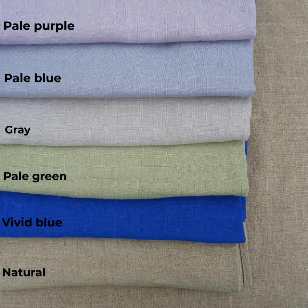 Pale green - linen napkin - solid color -  washed