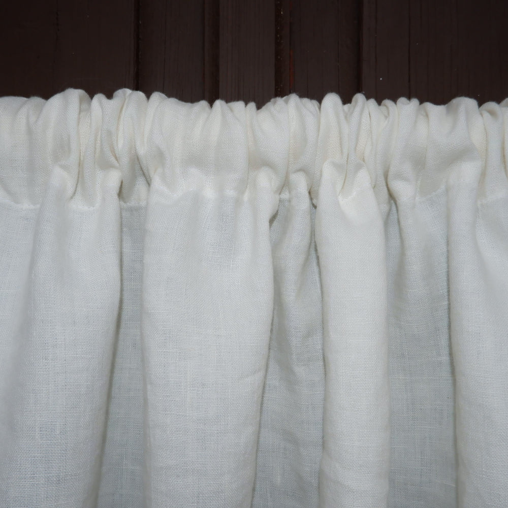 Kitchen valance curtains - Offwhite with natural lace