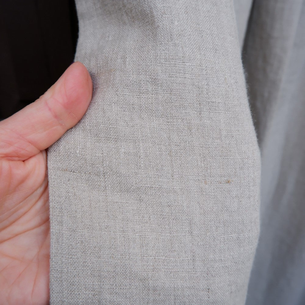 Natural linen curtains - with ties and cotton lining