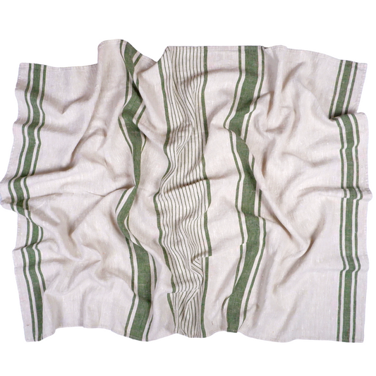 Village green- linen blanket