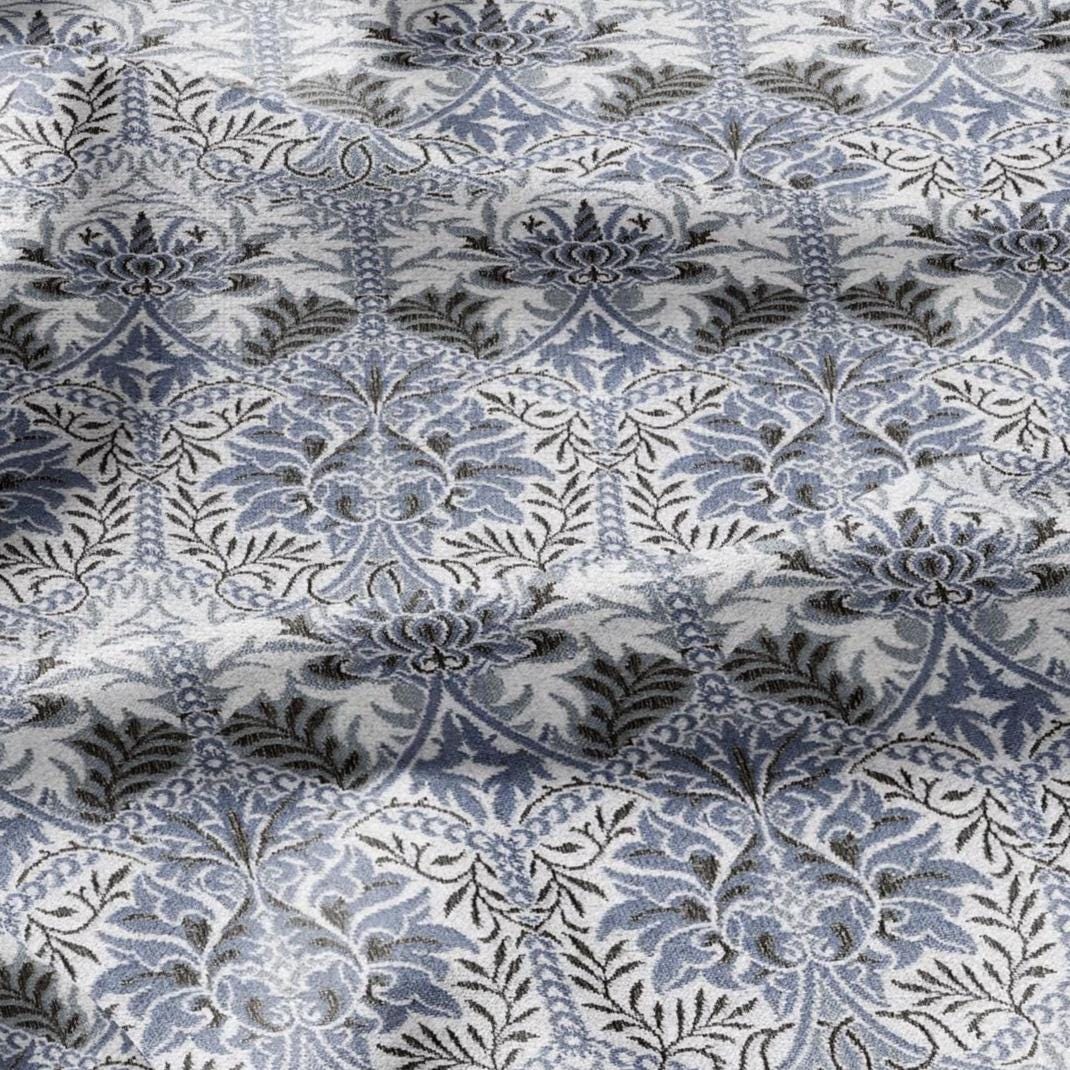 William Morris Honeycomb blue print 100% LINEN Fabric - British linen floral upholstery home textile Victorian fabrics 3218