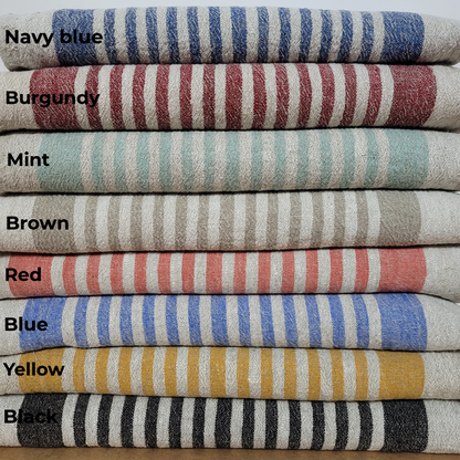 Navy blue  - linen table runner - Provence -  washed
