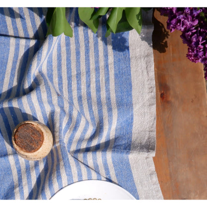 Blue  - linen table runner - Provence
