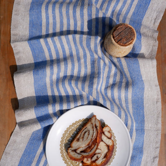 Blue  - linen table runner - Provence