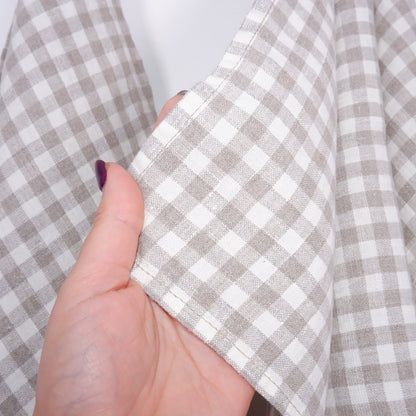 Natural checks - linen kitchen towel