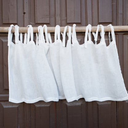 Kitchen valance curtains - Offwhite with ties