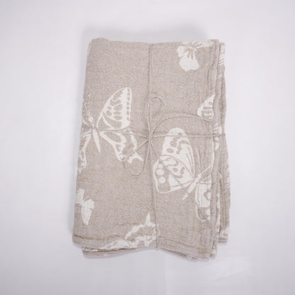 Double-faced - Linen Bath towel - Butterflies