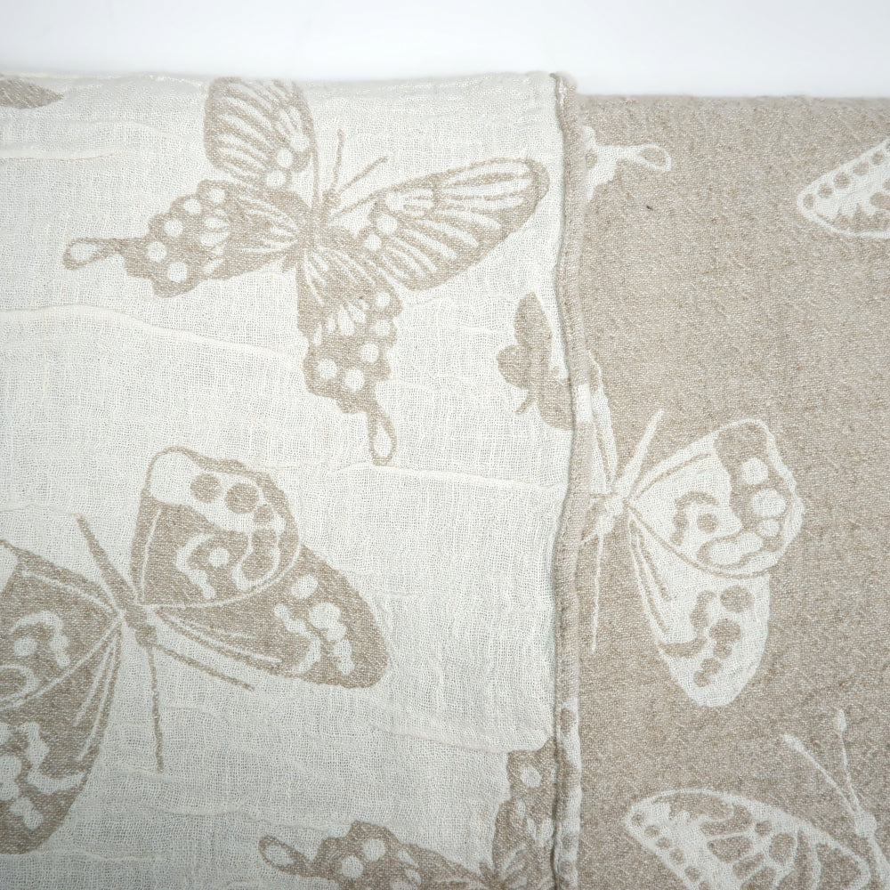 Double-faced - Linen Bath towel - Butterflies