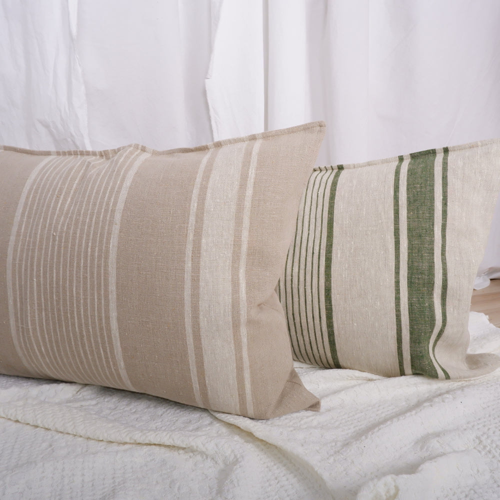 Natural Striped  - Village - linen pillowcase