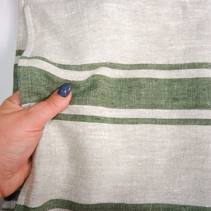 Green Striped  - Village - linen pillowcase