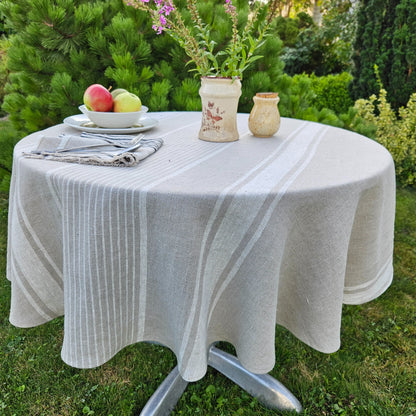 Round linen tablecloth - Village Natural