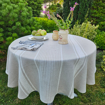 Round linen tablecloth - Village Natural