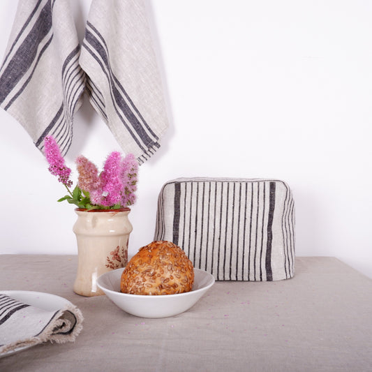 Multistripes - linen toaster cover