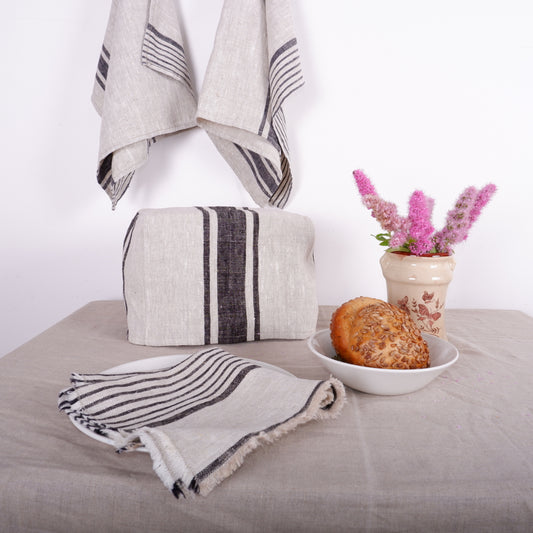 Stripes - linen toaster cover