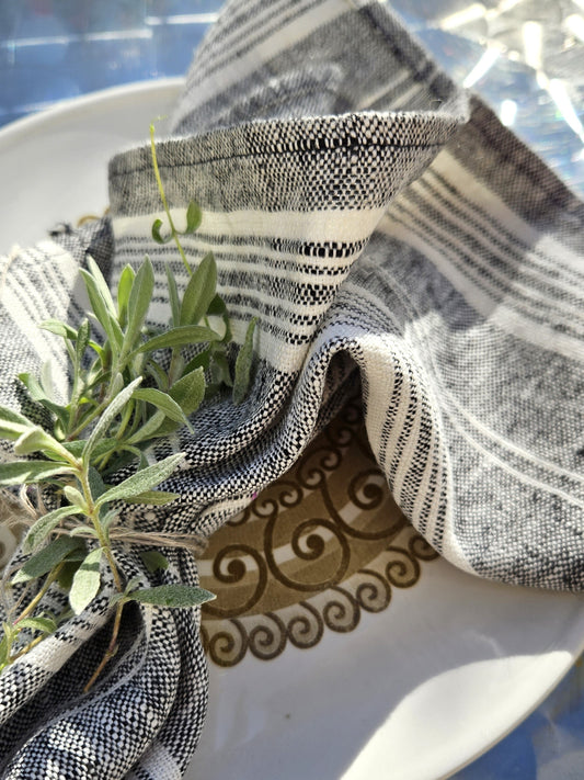 Multistripes - linen napkin -  washed
