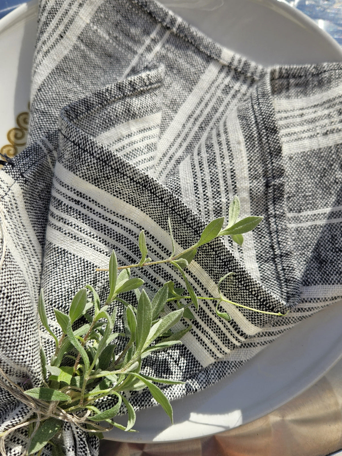 Multistripes - linen napkin -  washed