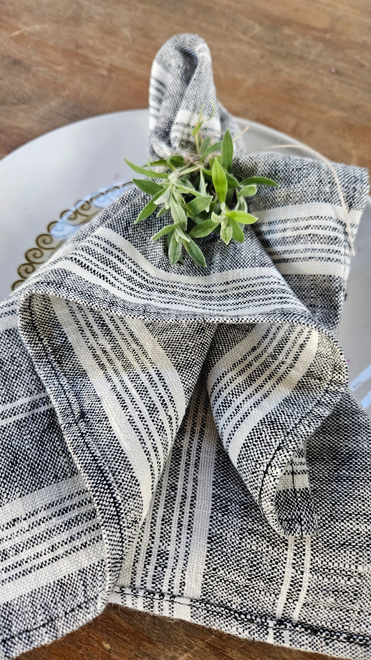 Multistripes - linen napkin -  washed