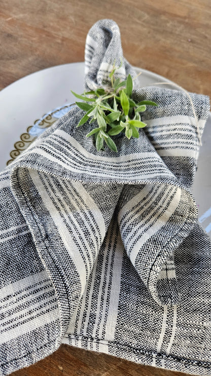 Multistripes - linen napkin -  washed