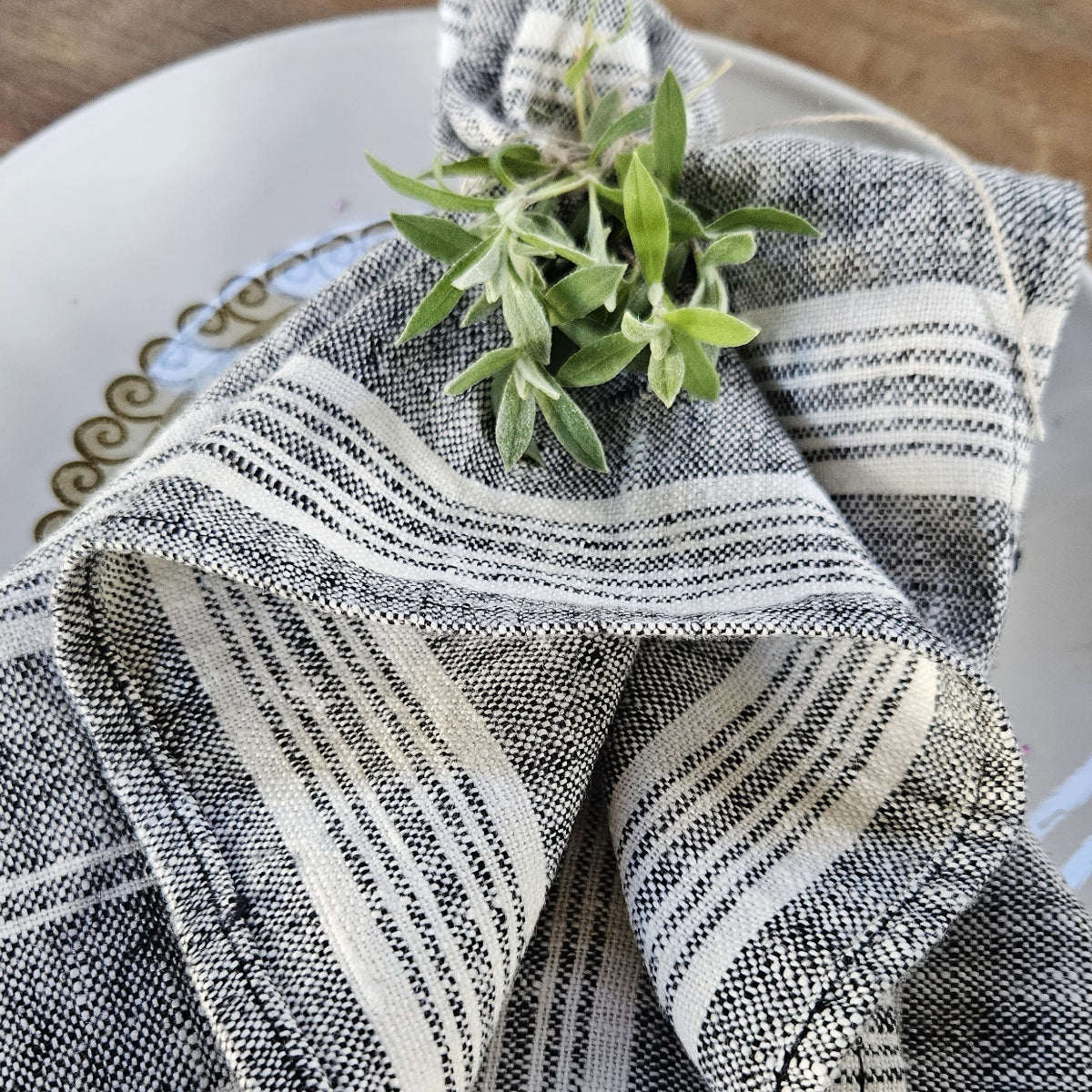 Multistripes - linen napkin -  washed