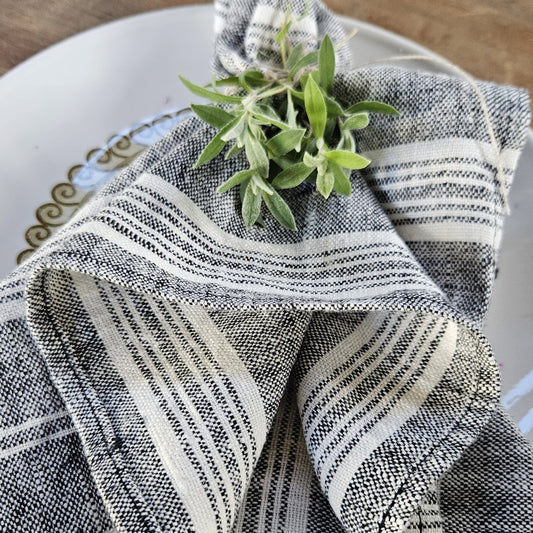 Multistripes - linen napkin -  washed