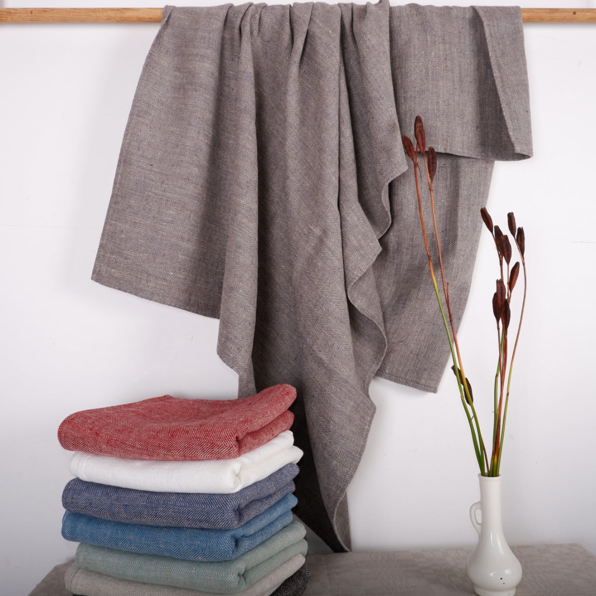 Herringbone - multicolor - linen towels