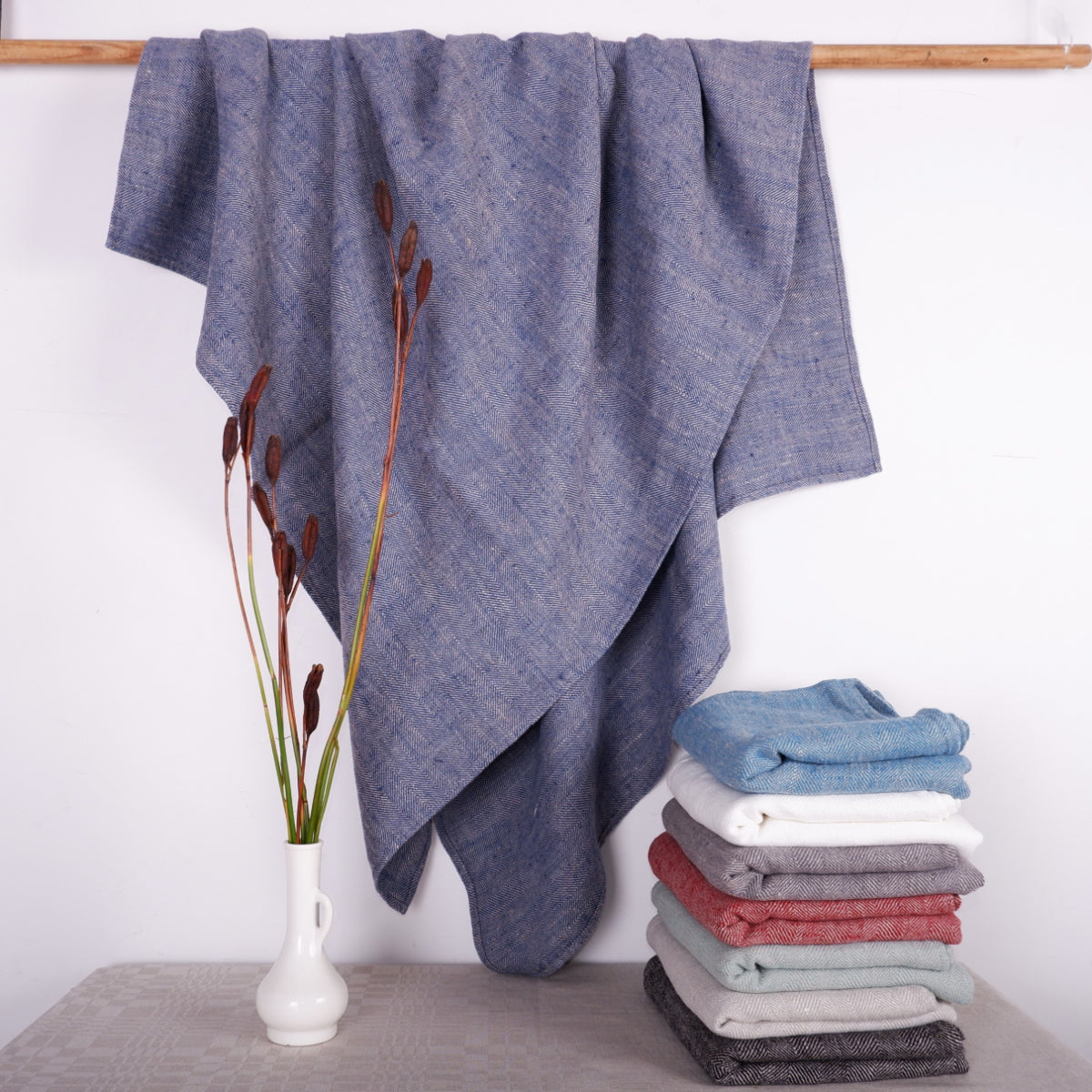 Herringbone - multicolor - linen towels
