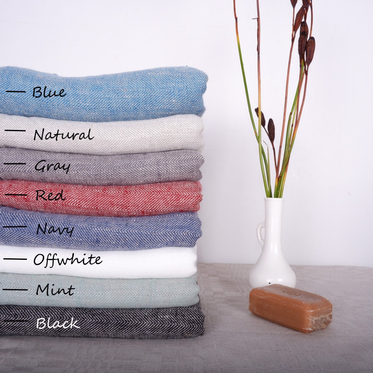 Herringbone - multicolor - linen towels