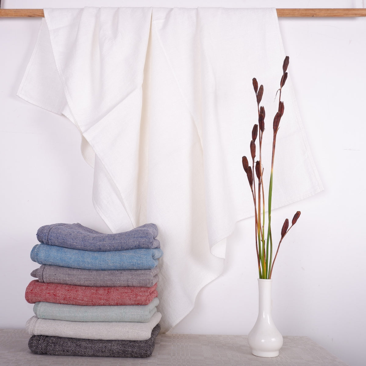 Herringbone - multicolor - linen towels