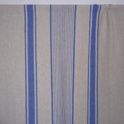 Village Blue - Linen curtains - with rod pocket