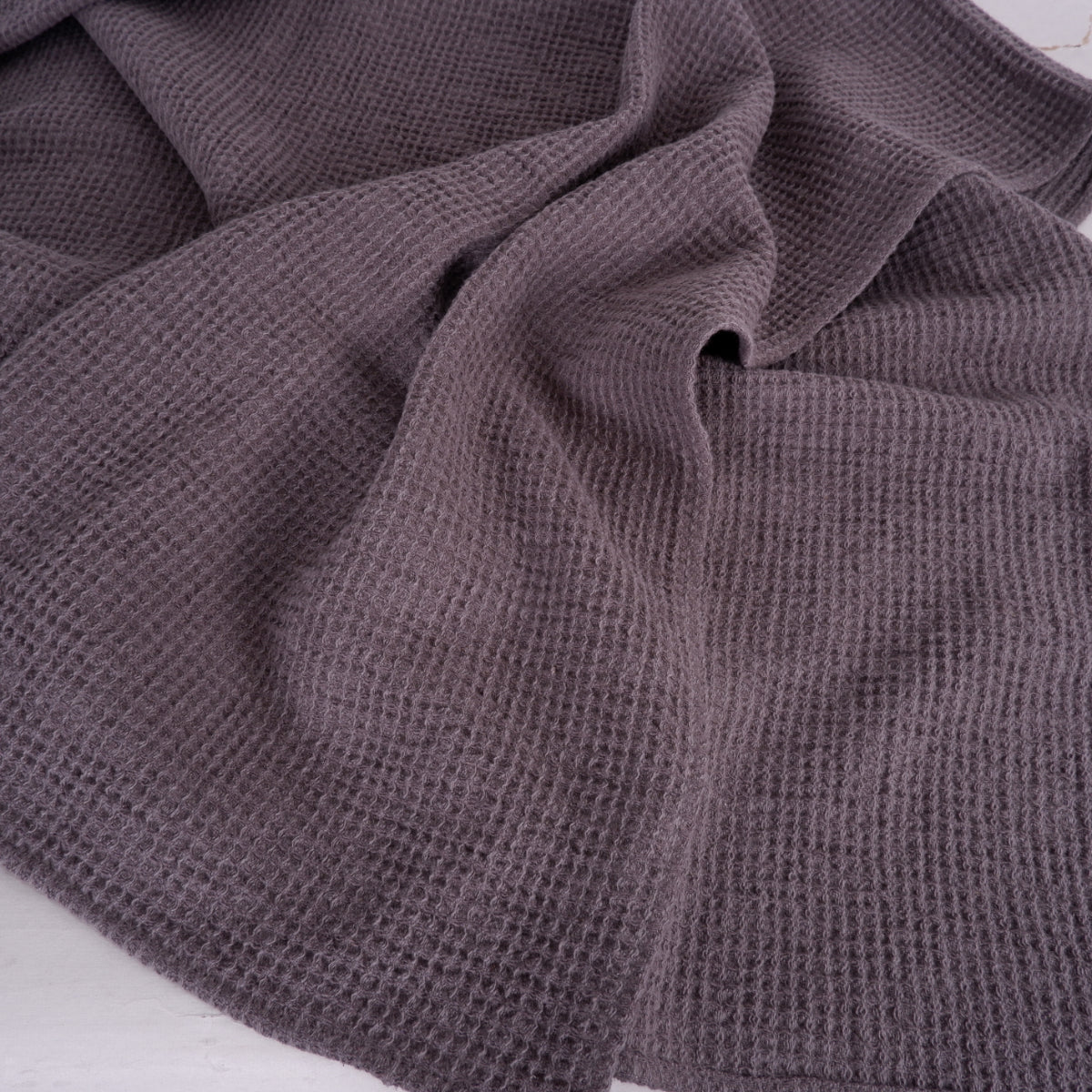 Waffle Grey  - Linen bath towel