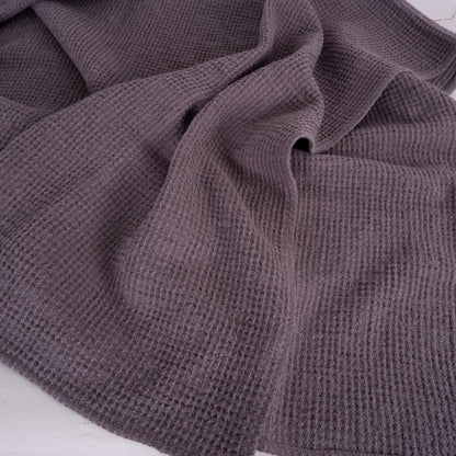 Waffle Grey  - Linen bath towel