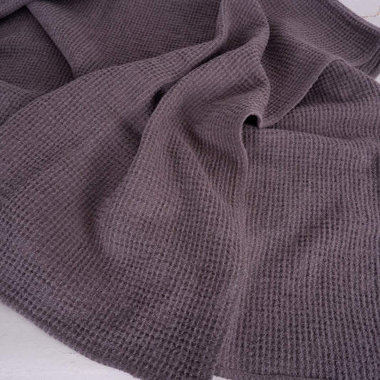 Waffle Grey  - Linen bath towel