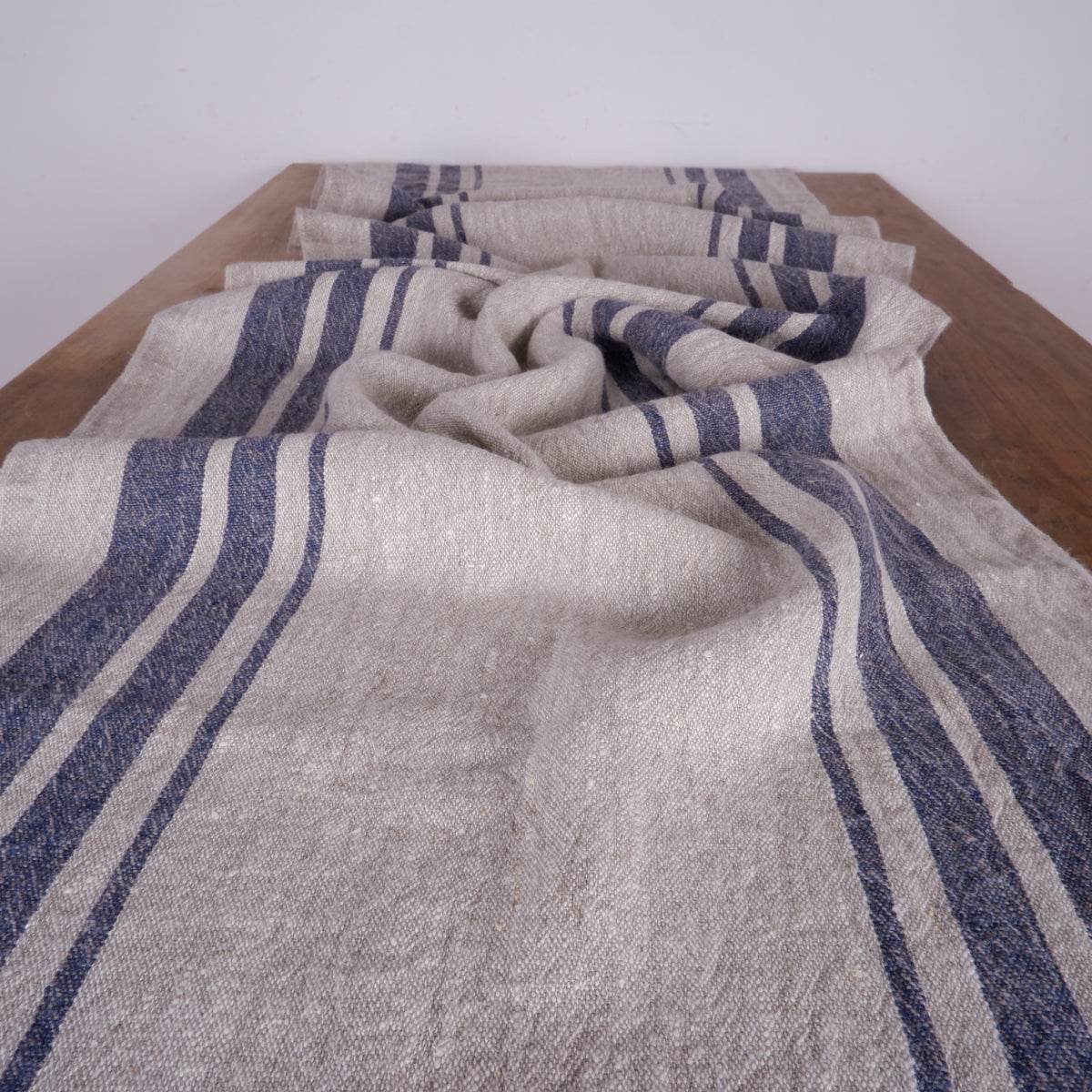 Navy stripes  - linen table runner - Grainsack