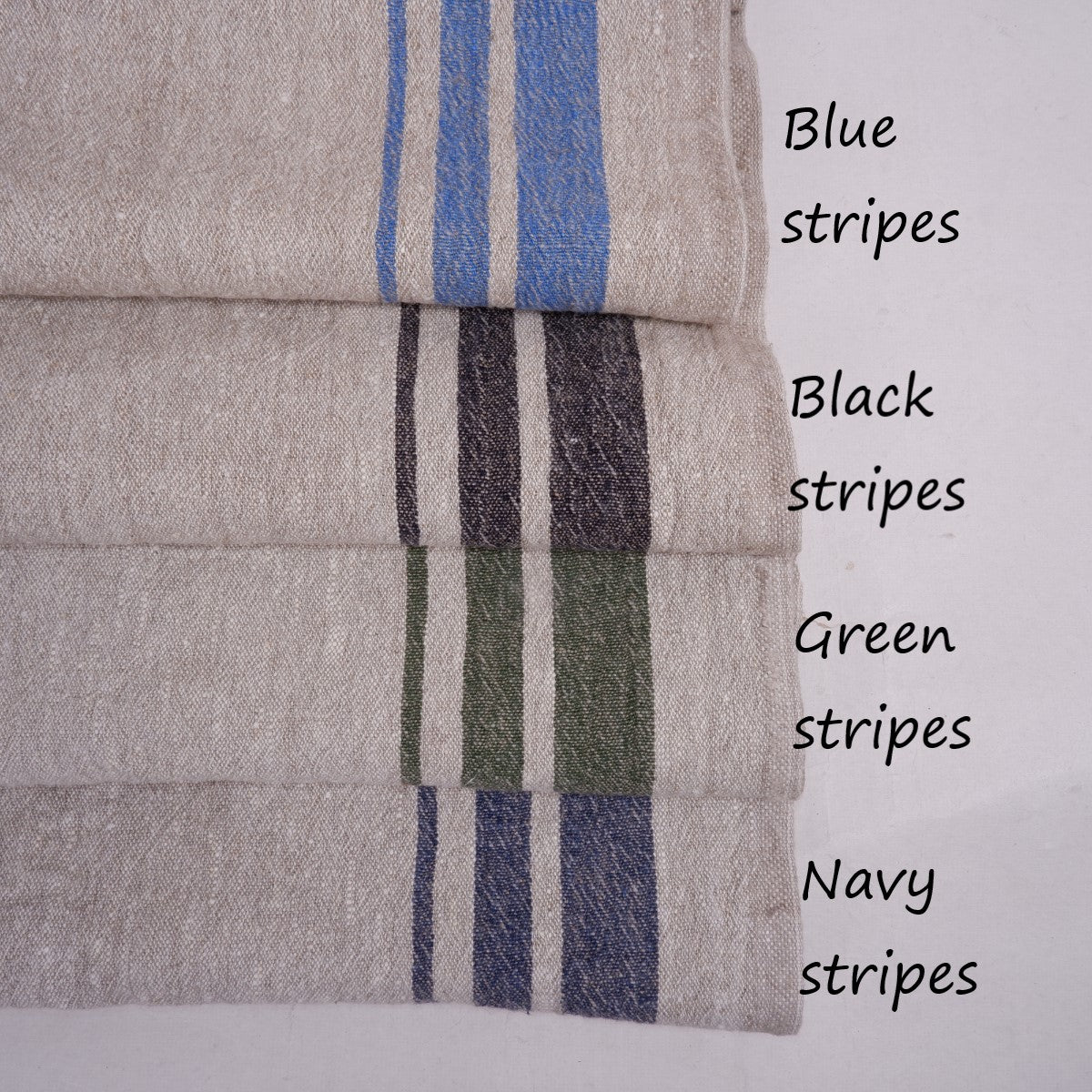 Navy stripes  - linen table runner - Grainsack
