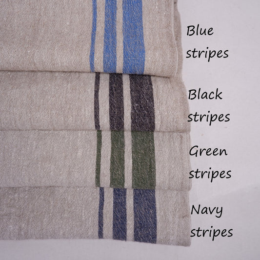 Navy stripes  - linen table runner - Grainsack