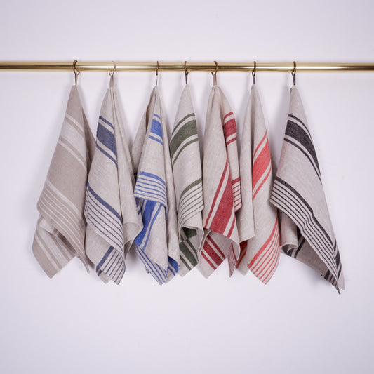 Village stripes - linen kitchen towel